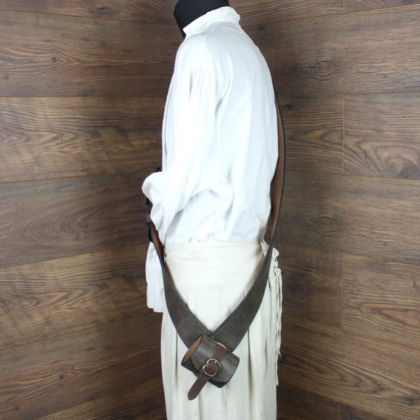 Einfacher Crossbelt in Antik-Braun (L) - 6 cm